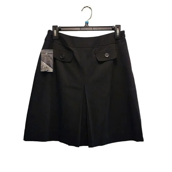 NWT Etcetera Short Mini Skirt Business Size 2 Black Viscose Blend Side Zipper - Picture 2 of 5
